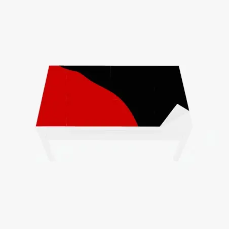 Chapa adhesiva para mesa y escritorio silueta íntima en rojo y negro – Pixers®