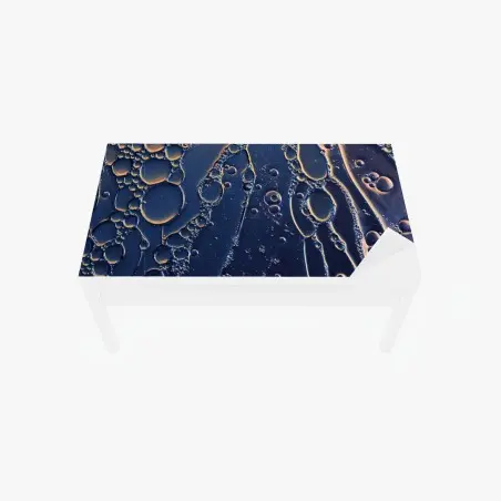 Chapa adhesiva para mesa y escritorio composición abstracta en azul y dorado – Pixers®