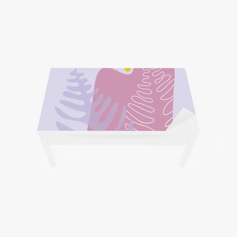Chapa adhesiva para mesa y escritorio composición botánica en tonos pastel