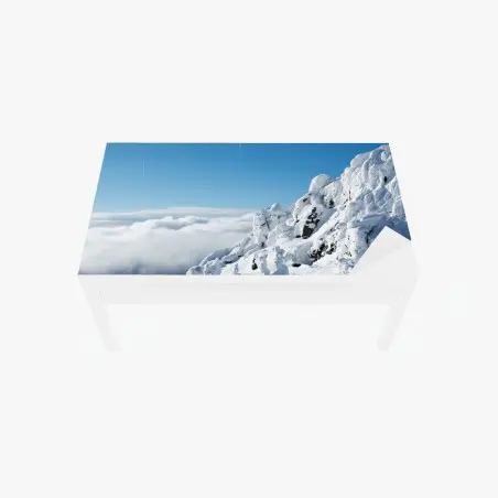 Chapa adhesiva para mesa y escritorio paisaje nevado en la cumbre – Pixers®