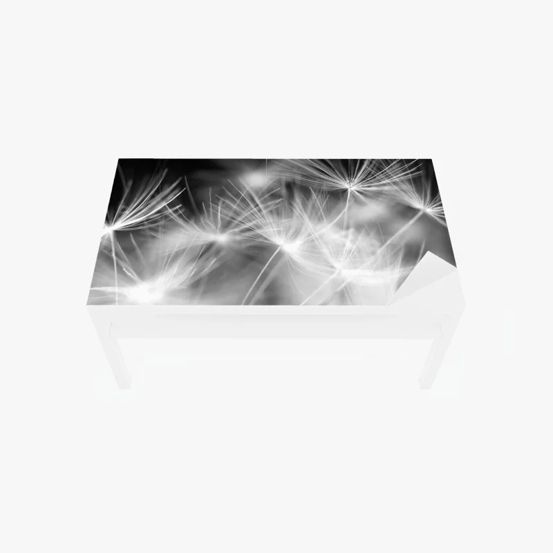 Chapa adhesiva para mesa y escritorio danza de semillas en blanco y negro