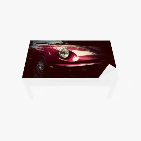 Chapa adhesiva para mesa y escritorio coche clásico rojo en primer plano – Pixers®