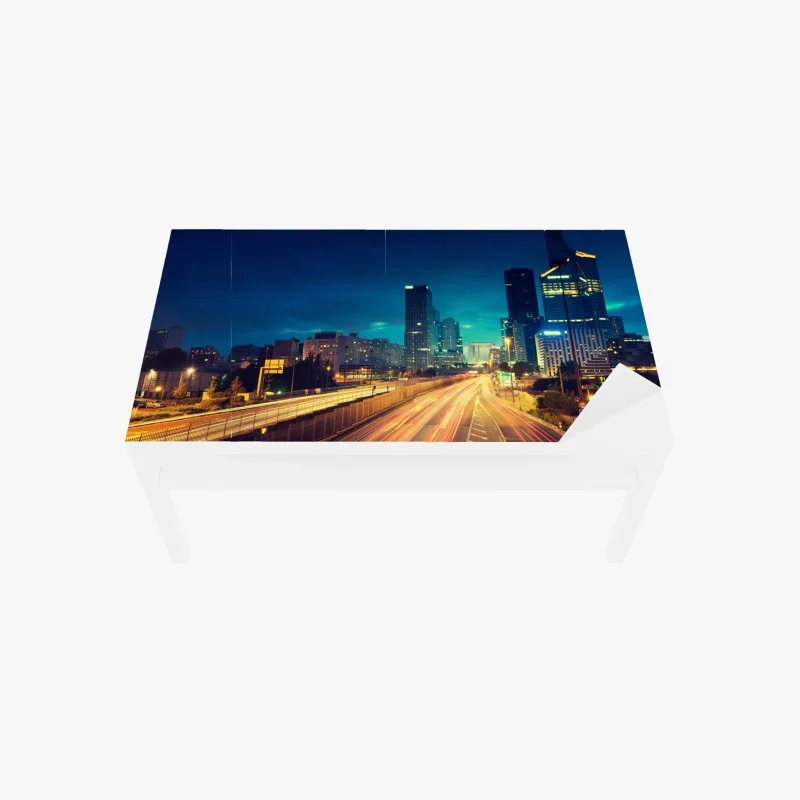 Chapa adhesiva para mesa y escritorio atardecer urbano en La Défense, París