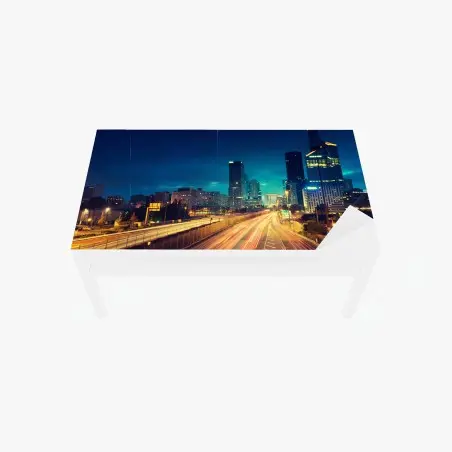 Chapa adhesiva para mesa y escritorio atardecer urbano en La Défense, París – Pixers®