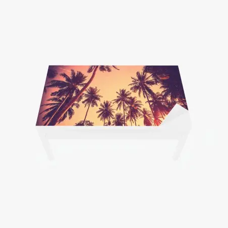 Chapa adhesiva para mesa y escritorio atardecer tropical vintage con palmeras – Pixers®