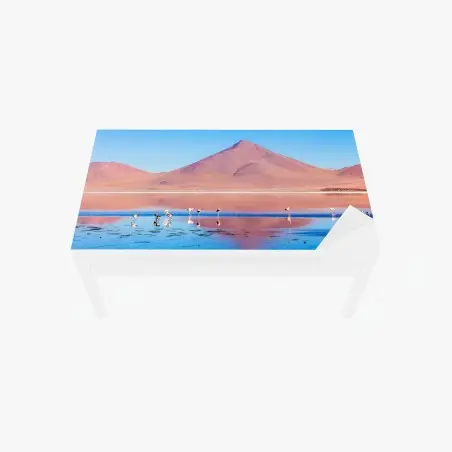 Chapa adhesiva para mesa y escritorio panorámica de Laguna Colorada con flamencos – Pixers®