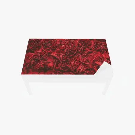 Chapa adhesiva para mesa y escritorio claveles rojos efecto retro para decoración – Pixers®