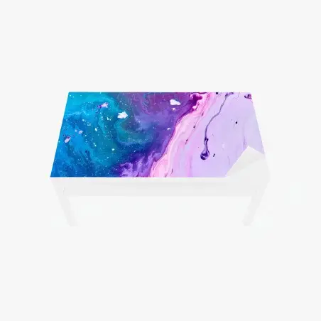 Chapa adhesiva para mesa y escritorio composición abstracta en tonos azul y púrpura – Pixers®