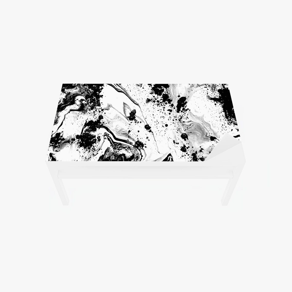 Chapa adhesiva para mesa y escritorio mármol abstracto en blanco y negro – Pixers®