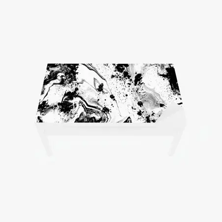 Chapa adhesiva para mesa y escritorio mármol abstracto en blanco y negro – Pixers®