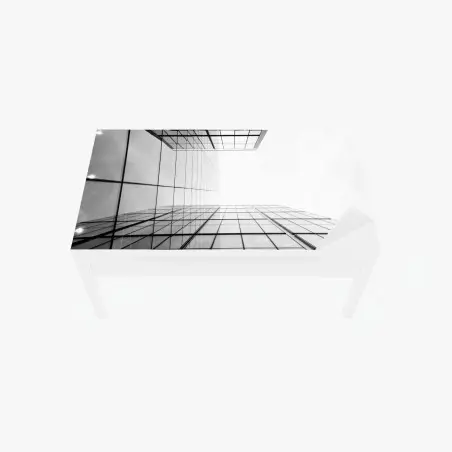 Chapa adhesiva para mesa y escritorio verticalidad de vidrio y líneas geométricas – Pixers®