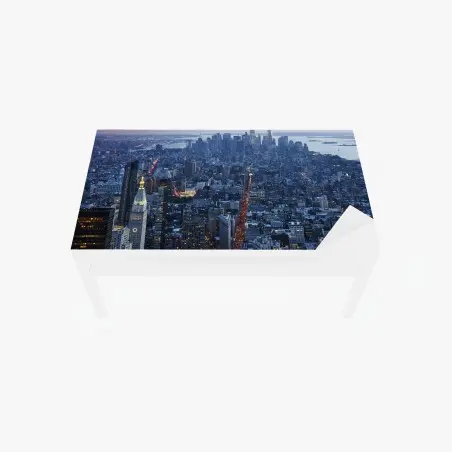 Chapa adhesiva para mesa y escritorio puesta de sol sobre Manhattan, panorama aéreo urbano – Pixers®