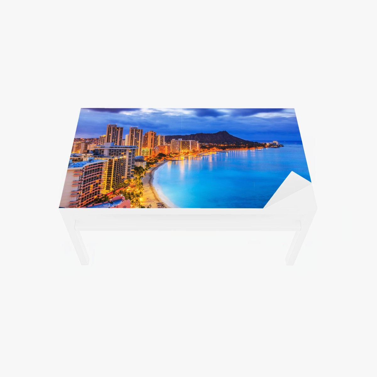 Chapa adhesiva para mesa y escritorio amanecer en Waikiki con Diamond Head, Honolulu – Pixers®