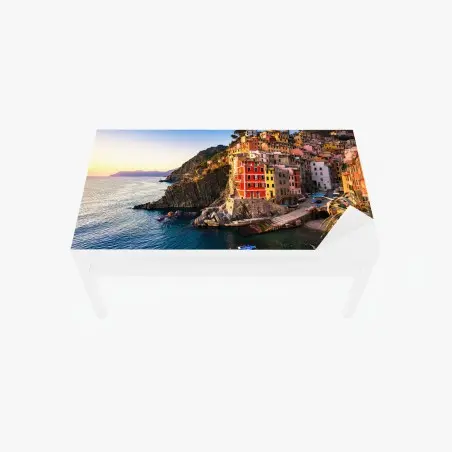 Chapa adhesiva para mesa y escritorio puesta de sol en Riomaggiore, Cinque Terre – Pixers®