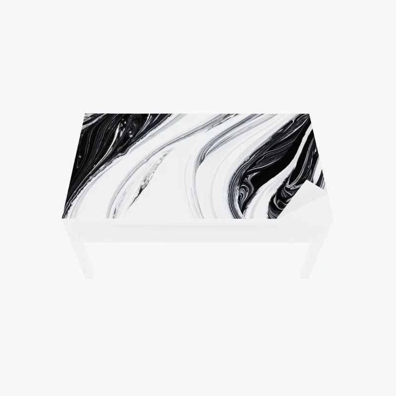 Chapa adhesiva para mesa y escritorio flujo marmóreo en blanco y negro
