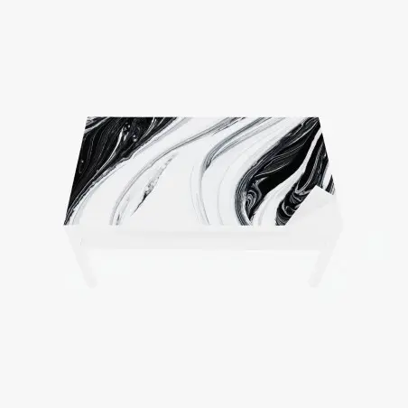 Chapa adhesiva para mesa y escritorio flujo marmóreo en blanco y negro – Pixers®