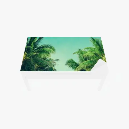 Chapa adhesiva para mesa y escritorio escena tropical de palmeras y cielo turquesa – Pixers®