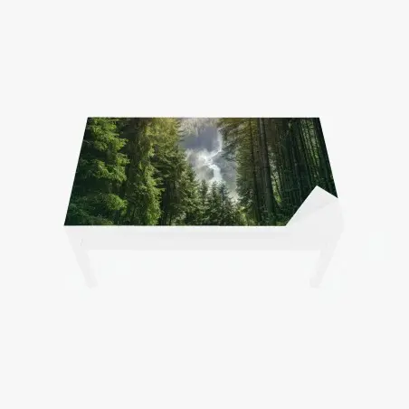 Chapa adhesiva para mesa y escritorio cascada de Krimml en bosque alpino – Pixers®