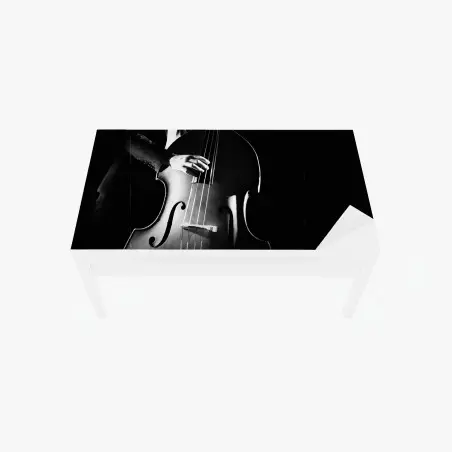 Chapa adhesiva para mesa y escritorio elegancia del contrabajo en blanco y negro – Pixers®