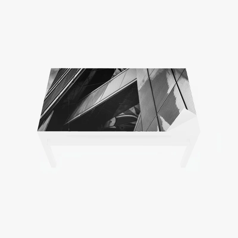 Chapa adhesiva para mesa y escritorio composición arquitectónica geométrica en blanco y negro
