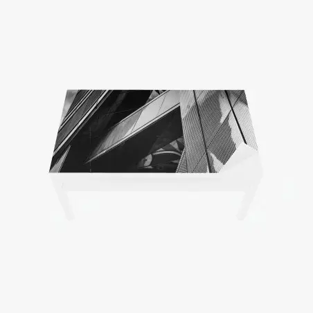 Chapa adhesiva para mesa y escritorio composición arquitectónica geométrica en blanco y negro – Pixers®