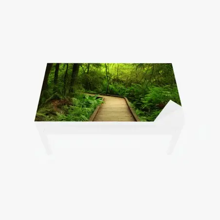 Chapa adhesiva para mesa y escritorio sendero verde en bosque encantado – Pixers®