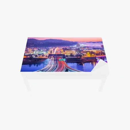 Chapa adhesiva para mesa y escritorio amanecer sobre el skyline de Charleston – Pixers®