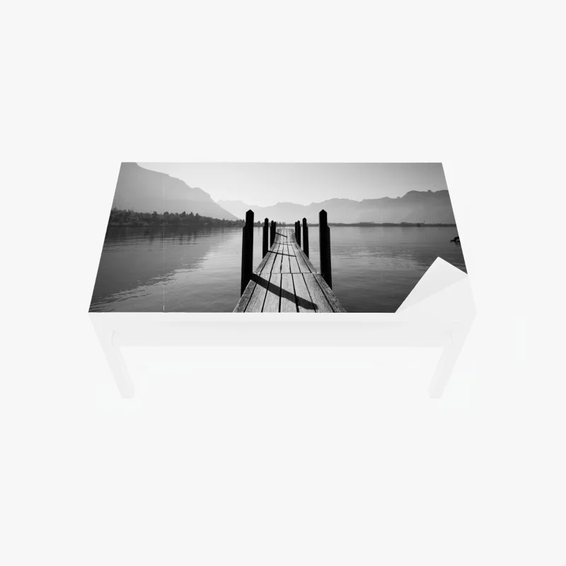 Chapa adhesiva para mesa y escritorio muelle hacia el horizonte