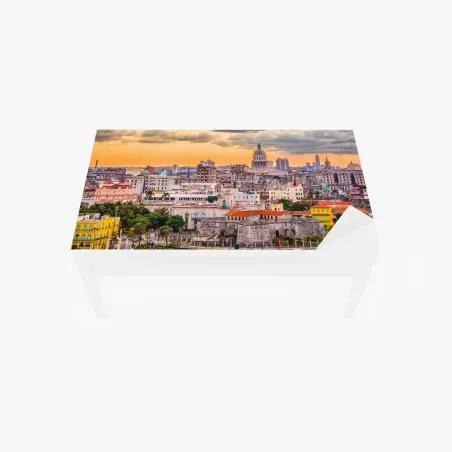 Chapa adhesiva para mesa y escritorio amanecer sobre el centro de La Habana – Pixers®
