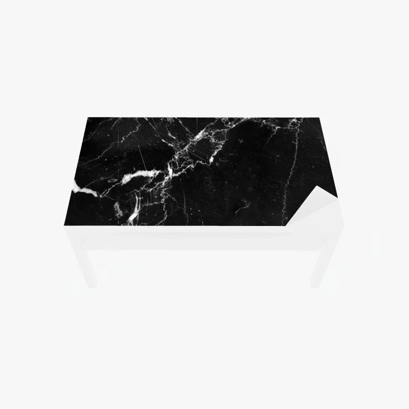 Chapa adhesiva para mesa y escritorio textura de mármol negro con vetas blancas