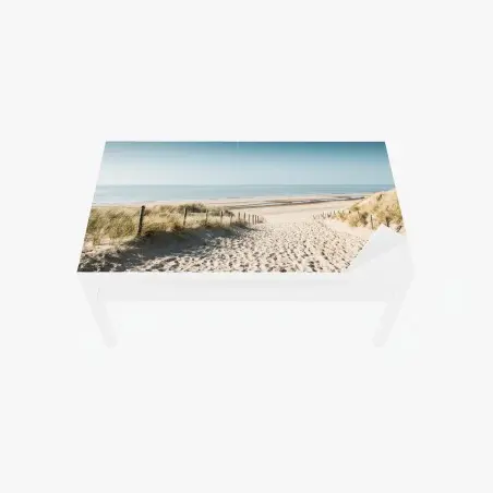 Chapa adhesiva para mesa y escritorio amanecer sereno en las dunas de Noordwijk – Pixers®