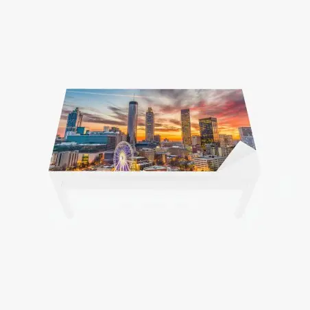 Chapa adhesiva para mesa y escritorio skyline de Atlanta al atardecer – Pixers®