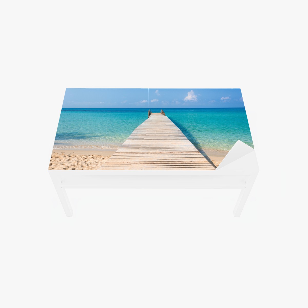 Chapa adhesiva para mesa y escritorio muelle hacia el mar turquesa – Pixers®