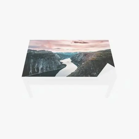 Chapa adhesiva para mesa y escritorio atardecer en el fiordo – Pixers®