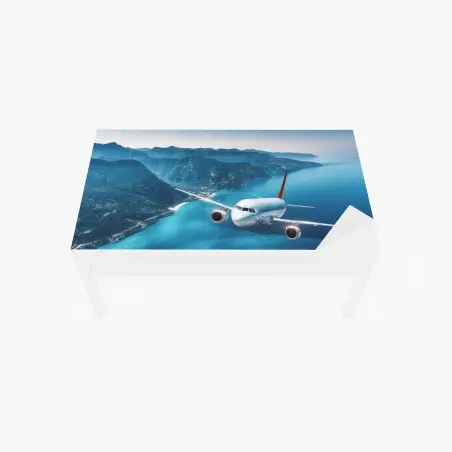 Chapa adhesiva para mesa y escritorio vuelo sobre costa turquesa – Pixers®