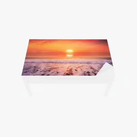 Chapa adhesiva para mesa y escritorio atardecer dorado en la playa – Pixers®