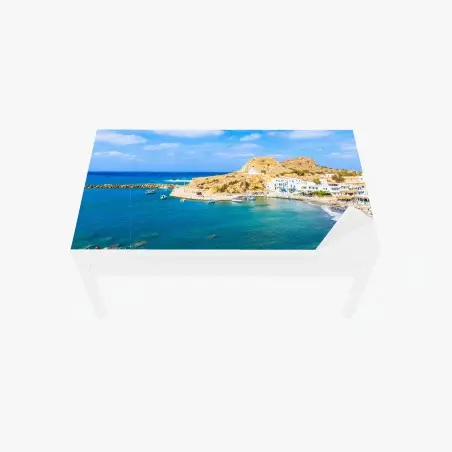 Chapa adhesiva para mesa y escritorio vista costera de Finiki en Karpathos – Pixers®