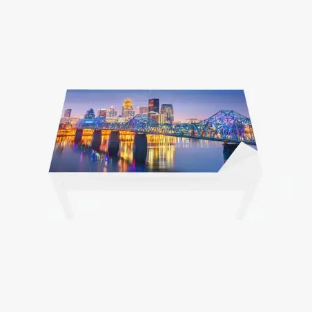 Chapa adhesiva para mesa y escritorio horizonte de Louisville al anochecer – Pixers®