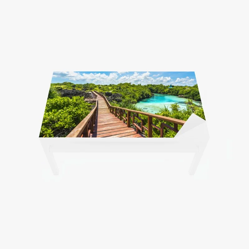 Chapa adhesiva para mesa y escritorio pasarela hacia el paraíso tropical