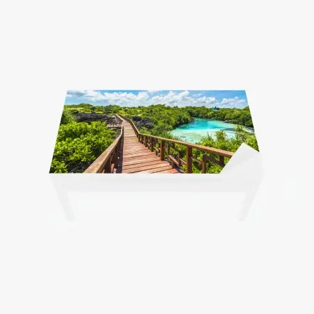 Chapa adhesiva para mesa y escritorio pasarela hacia el paraíso tropical – Pixers®