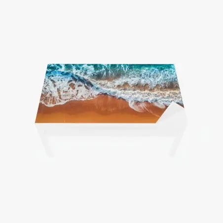 Chapa adhesiva para mesa y escritorio olas aéreas sobre la playa – Pixers®