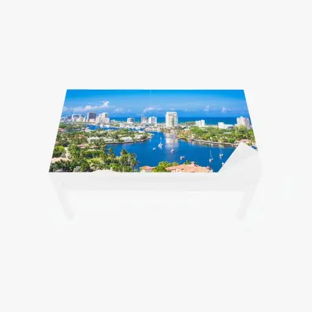 Chapa adhesiva para mesa y escritorio horizonte costero de Fort Lauderdale sobre la isla barrera – Pixers®