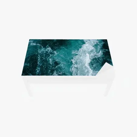 Chapa adhesiva para mesa y escritorio abstracción oceánica turquesa – Pixers®