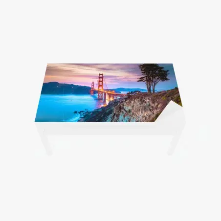 Chapa adhesiva para mesa y escritorio vistas del puente Golden Gate al atardecer – Pixers®