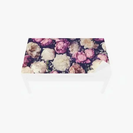 Chapa adhesiva para mesa y escritorio mural floral de peonías en tonos pastel – Pixers®