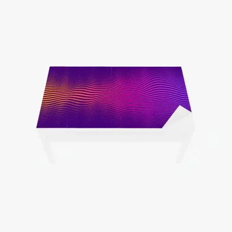 Chapa adhesiva para mesa y escritorio ondas de color vibrante sobre fondo morado – Pixers®
