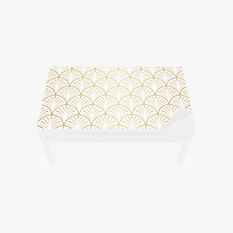 Chapa adhesiva para mesa y escritorio patrón art decó dorado elegante