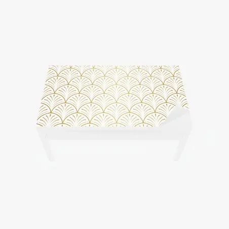 Chapa adhesiva para mesa y escritorio patrón art decó dorado elegante – Pixers®