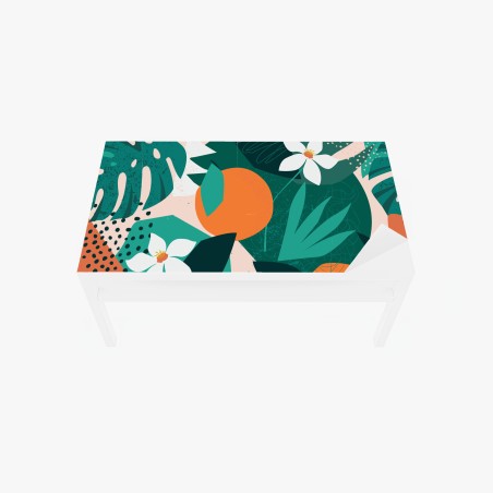 Chapa adhesiva para mesa y escritorio arte mural tropical con naranjas y flores – Pixers®