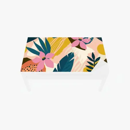Chapa adhesiva para mesa y escritorio flores tropicales en composición abstracta – Pixers®